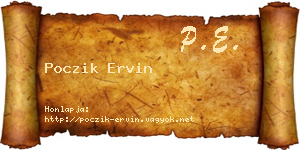 Poczik Ervin névjegykártya